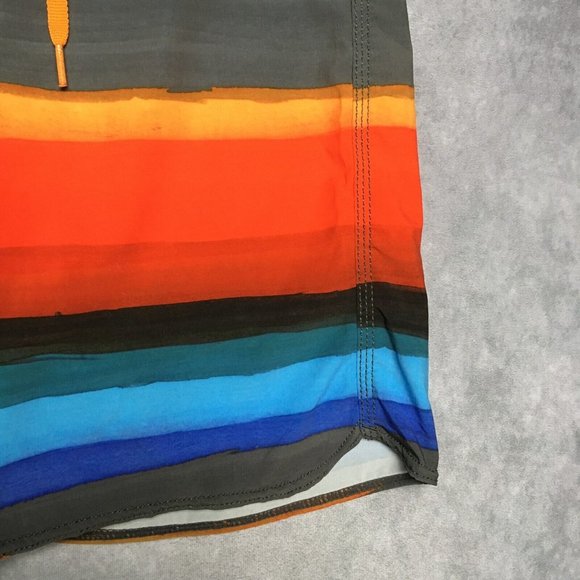 Vans Mens Swim Shorts size 28 The Era Stretch Red Blue Stripe‎ Lace Up Cargo - Picture 10 of 14